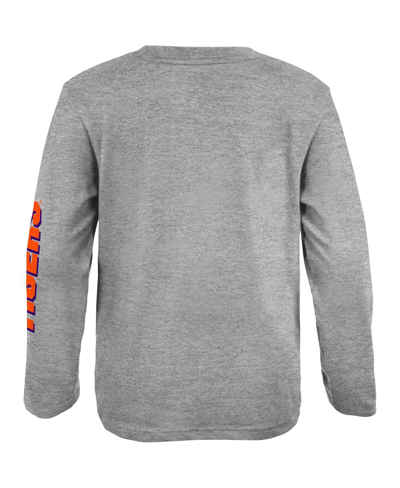 Outerstuff Youth Heather Gray Clemson Tigers 2-hit For My Team Long Sleeve T-shirt In Heather Gray