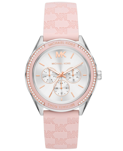 Shop Michael Kors Women's Jessa Multifunction Blush Silicone Watch 40mm