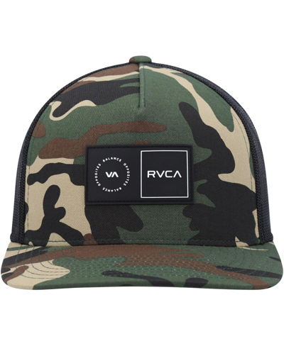 Shop Rvca Men's  Camo Platform Trucker Snapback Hat