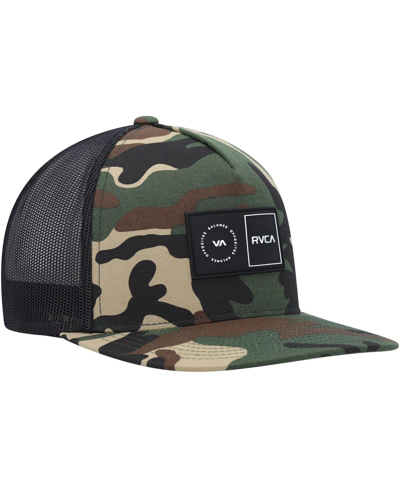 Shop Rvca Men's  Camo Platform Trucker Snapback Hat