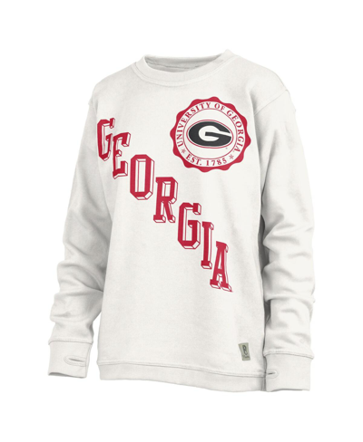 Shop Pressbox Women's  White Georgia Bulldogs Shoreline Sundown Pullover Sweatshirt
