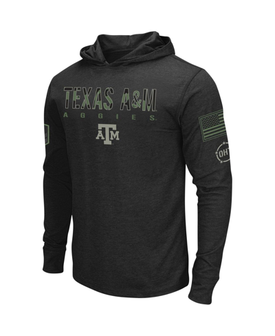 Colosseum Men's Black Texas A&m Aggies Oht Military-inspired Appreciation Hoodie Long Sleeve T-shirt In Black