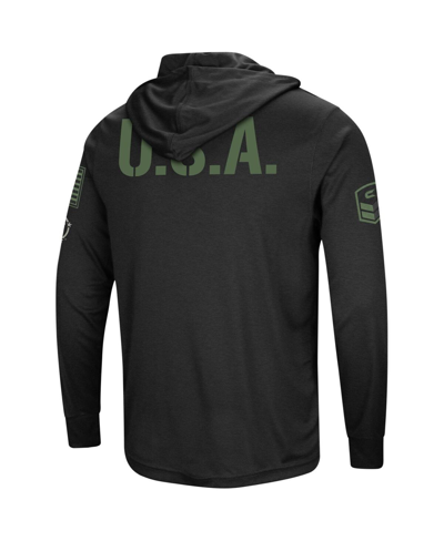 Colosseum Men's Black Texas A&m Aggies Oht Military-inspired Appreciation Hoodie Long Sleeve T-shirt In Black