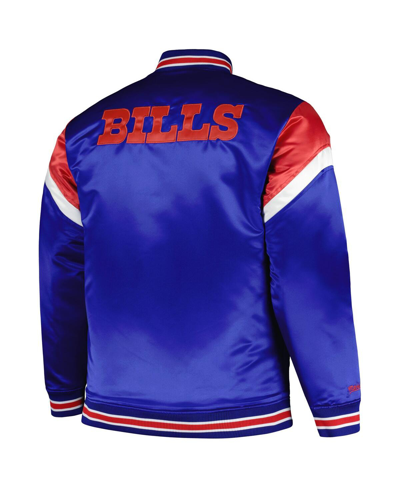 Mitchell & Ness Men's  Royal Distressed New England Patriots Big And Tall Satin Full-snap Jacket In Royal