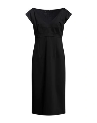Shop Pinko Woman Midi Dress Black Size 6 Viscose, Polyamide, Elastane
