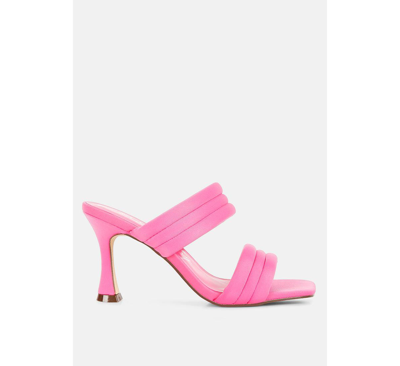 Shop London Rag New Crush Quilted Spool Heel Sandals In Fuchsia