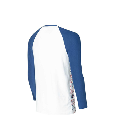 Concepts Sport Men's  White, Royal New York Giants Tinsel Raglan Long Sleeve T-shirt And Pants Sleep In White,royal