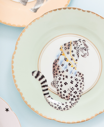 Shop Yvonne Ellen Tiger, Leopard, Elephant, Parrot Tea Plates, Set Of 4 In Multi