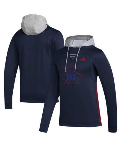 Shop Adidas Originals Men's Adidas Navy Montreal Canadiens Refresh Skate Lace Aeroready Pullover Hoodie