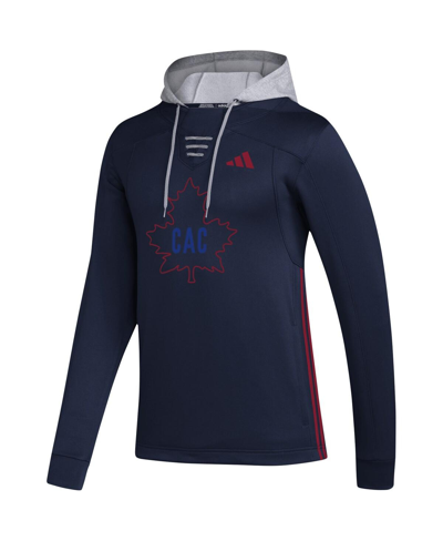 Shop Adidas Originals Men's Adidas Navy Montreal Canadiens Refresh Skate Lace Aeroready Pullover Hoodie