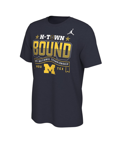 Jordan Men's  Navy Michigan Wolverines College Football Playoff 2024 National Championship Game T-shi In Navy