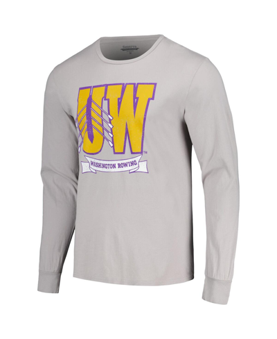 Shop Blue 84 Men's  Gray Distressed Washington Huskies Rowing The Boys In The Boat Long Sleeve T-shirt