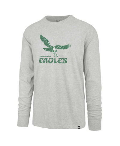 Shop 47 Brand Men's ' Gray Distressed Philadelphia Eagles Premier Franklin Long Sleeve T-shirt