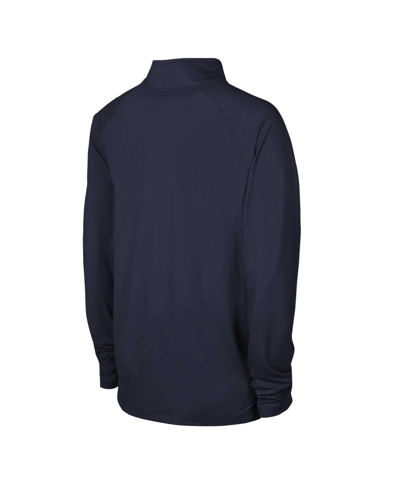Outerstuff Navy Seattle Seahawks Combine Authentic Raglan Quarter-zip Top In Navy