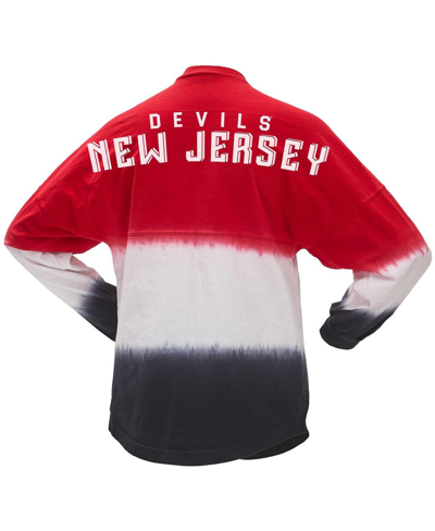 Shop Spirit Jersey Women's  Red, Black New Jersey Devils Ombre Long Sleeve T-shirt In Red,black