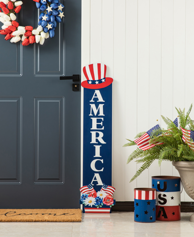 Shop Glitzhome 42" H Patriotic, Americana Wooden America Porch Decor In Multi
