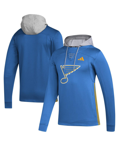 Shop Adidas Originals Men's Adidas Blue St. Louis Blues Refresh Skate Lace Aeroready Pullover Hoodie