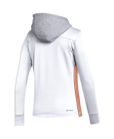 Adidas Originals Adidas White Philadelphia Flyers Refresh Skate Lace Aeroready Pullover Hoodie In White
