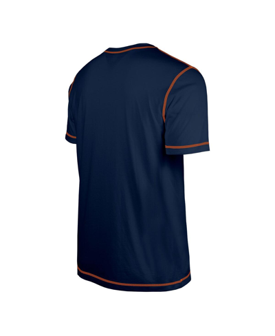 Shop New Era Men's  Navy Denver Broncos Third Down Puff Print T-shirt
