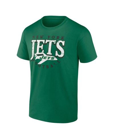 Shop Fanatics Men's  Green Distressed New York Jets Big And Tall Throwback T-shirt