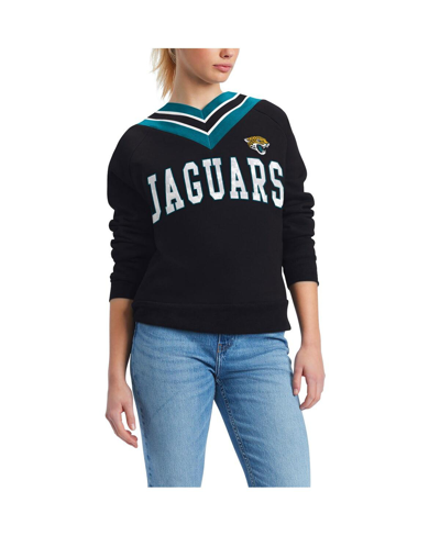 Shop Tommy Hilfiger Women's  Black Jacksonville Jaguars Heidi V-neck Pullover Sweatshirt