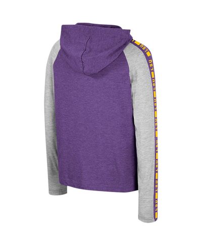 Shop Colosseum Big Boys  Purple Lsu Tigers Ned Raglan Long Sleeve Hooded T-shirt