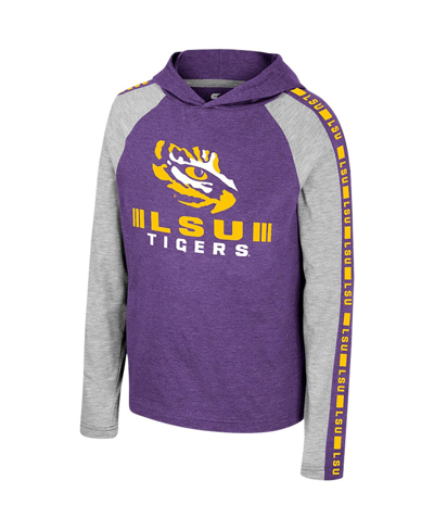 Shop Colosseum Big Boys  Purple Lsu Tigers Ned Raglan Long Sleeve Hooded T-shirt