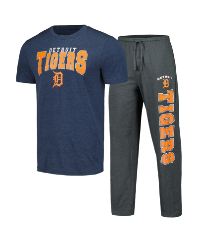 Shop Concepts Sport Men's  Charcoal, Navy Detroit Tigers Meter T-shirt And Pants Sleep Set In Charcoal,navy