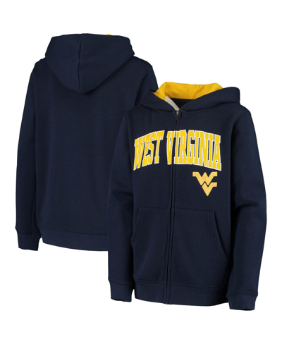 Shop Colosseum Big Boys Navy West Virginia Mountaineers Applique Arch And Logo Full-zip Hoodie