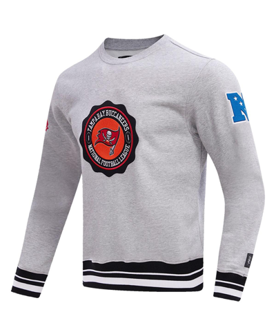 Pro Standard Men's  Heather Gray Tampa Bay Buccaneers Crest Emblem Pullover Sweatshirt In Heather Gray