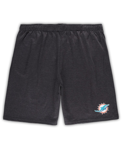 Shop Concepts Sport Men's  White, Charcoal Miami Dolphins Big And Tall T-shirt And Shorts Set In White,charcoal
