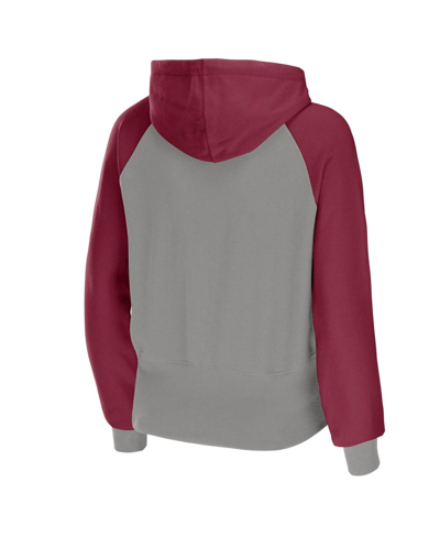Wear By Erin Andrews Women's  Gray Alabama Crimson Tide Raglan Full-zip Hoodie In Gray