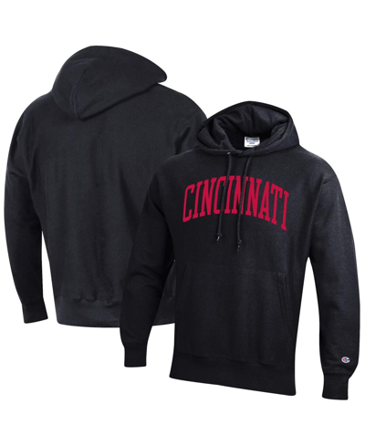 Shop Champion Men's  Black Cincinnati Bearcats Team Arch Reverse Weave Pullover Hoodie