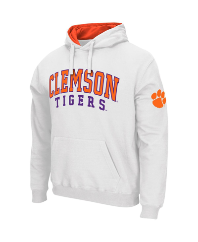 Shop Colosseum Men's  White Clemson Tigers Double Arch Pullover Hoodie