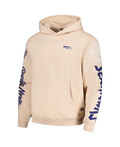 Shop The Wild Collective Men's And Women's  Cream Seattle Seahawks Heavy Block Pullover Hoodie