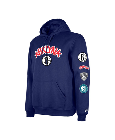 Shop New Era Men's  Blue Brooklyn Nets Big And Tall 2023/24 City Edition Jersey Pullover Hoodie