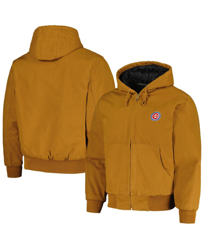 Shop Dunbrooke Men's  Brown Chicago Cubs Dakota Work Full-zip Hoodie Jacket