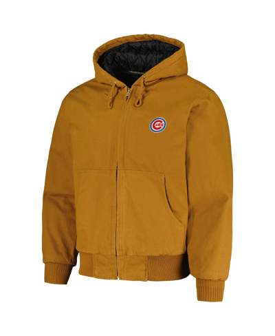 Shop Dunbrooke Men's  Brown Chicago Cubs Dakota Work Full-zip Hoodie Jacket