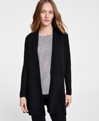 Anne Klein Monterey Open-front Longline Cardigan In Distant Mountain