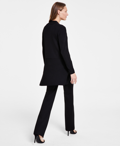 Anne Klein Monterey Open-front Longline Cardigan In Distant Mountain