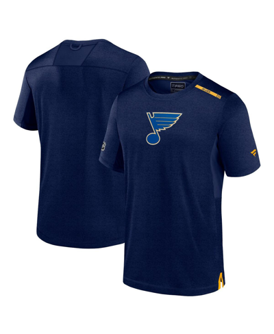Shop Fanatics Men's  Navy St. Louis Blues Authentic Pro Performance T-shirt