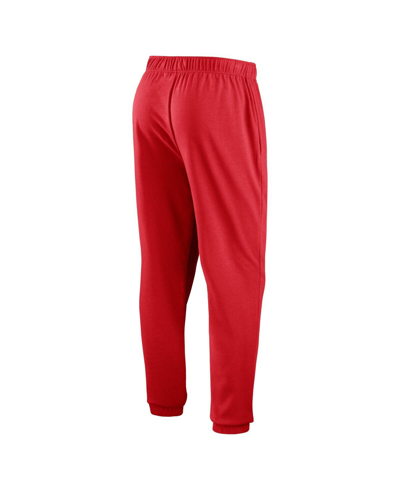 Shop Fanatics Men's  Red Wisconsin Badgers Chop Block Fleece Sweatpants