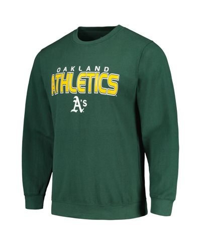 Shop Stitches Men's  Green Oakland Athletics Pullover Sweatshirt
