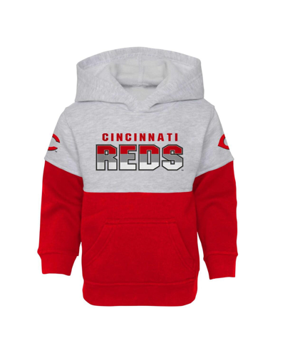 Outerstuff Toddler Boys And Girls Red, Heather Gray Cincinnati Reds Two-piece Playmaker Set In Red,heather Gray