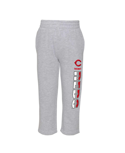 Outerstuff Toddler Boys And Girls Red, Heather Gray Cincinnati Reds Two-piece Playmaker Set In Red,heather Gray