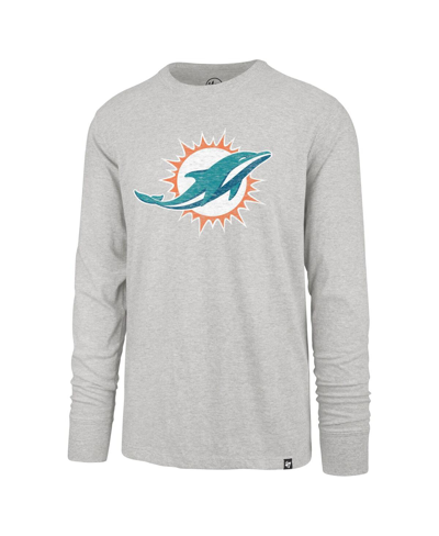 Shop 47 Brand Men's ' Gray Distressed Miami Dolphins Premier Franklin Long Sleeve T-shirt