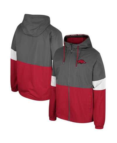 Colosseum Charcoal Arkansas Razorbacks Miles Full-zip Jacket In Charcoal