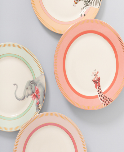 Yvonne Ellen Animal Side Plates, Set Of 4 In Multi