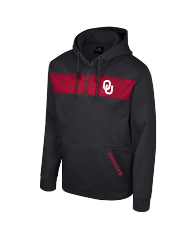 Colosseum Men's  Black Oklahoma Sooners Quarter-zip Hoodie In Black