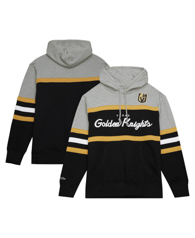 Mitchell & Ness Men's  Black, Gray Vegas Golden Knights Head Coach Pullover Hoodie In Black,gray